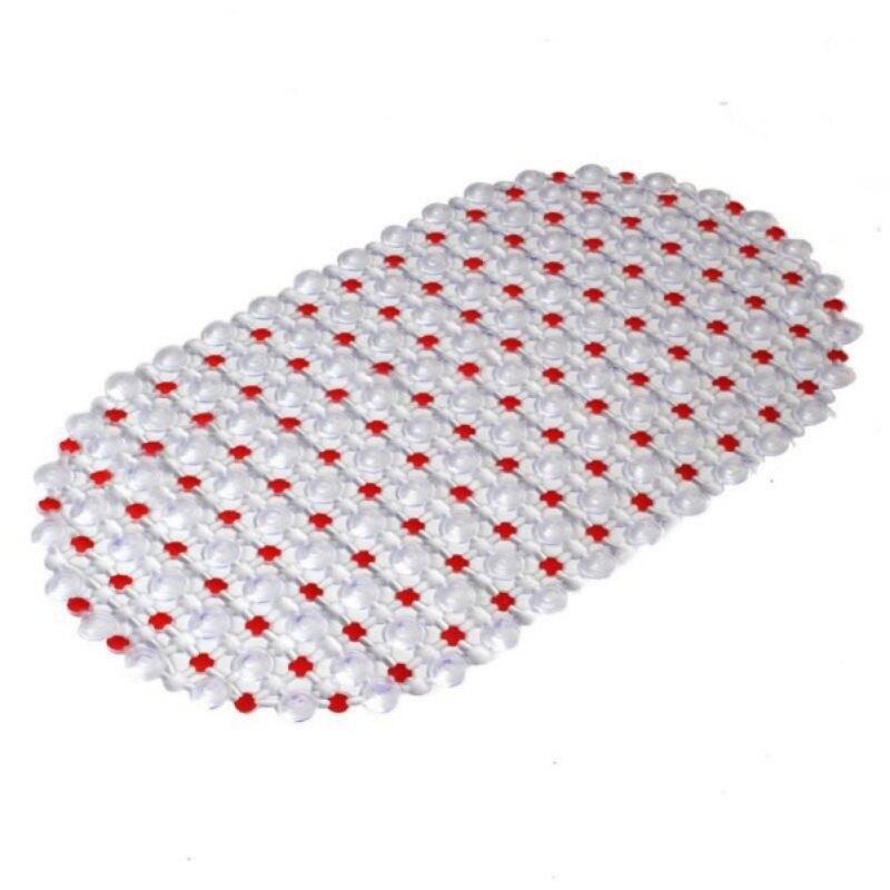 Tub Bath Shower 68x38cm Tub Clear Bubble Mat Safety Anti-slip PVC Floor Mat Rug