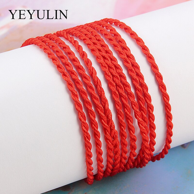 10Pcs 2mm Rot Seil Geflochtene Red Linie Gute Luck/Seil/Seil Armband Weibliche männer schutz Frauen Männer