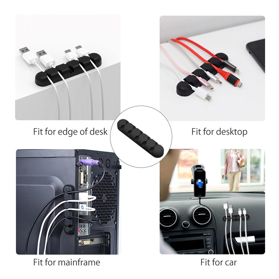 Silicone Cable Management Winder Earphone Cable Organizer Charging Usb Cable Holder for Mouse Wire Holder Clip Cord Garderoba