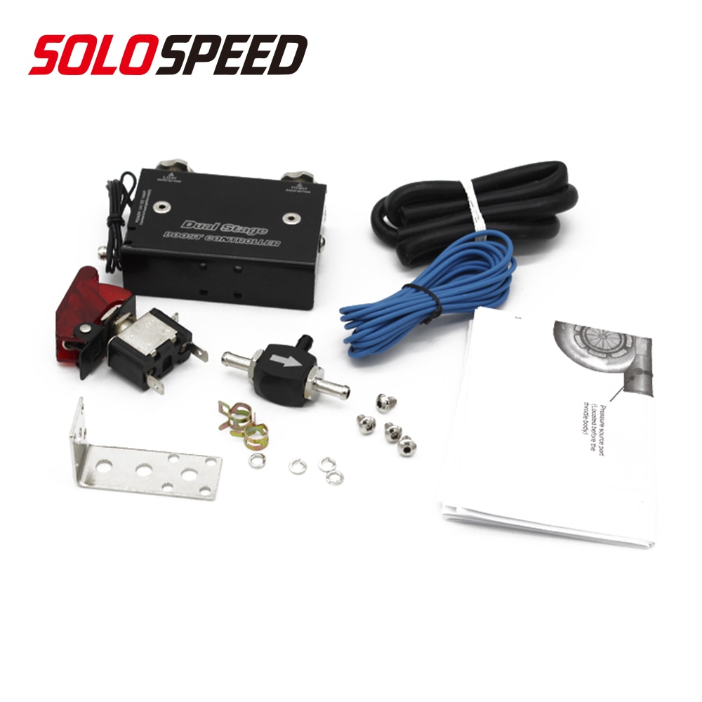 Dual Stage Electronic Turbo Boost Controller Turbocharger Psi Boost Controller Kit with switch