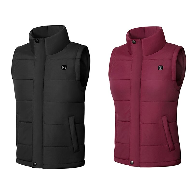 Chaleco inteligente de algodón con calefacción para invierno, chaqueta térmica de 3 engranajes ajustable con USB, 5 áreas de calefacción, ropa cálida