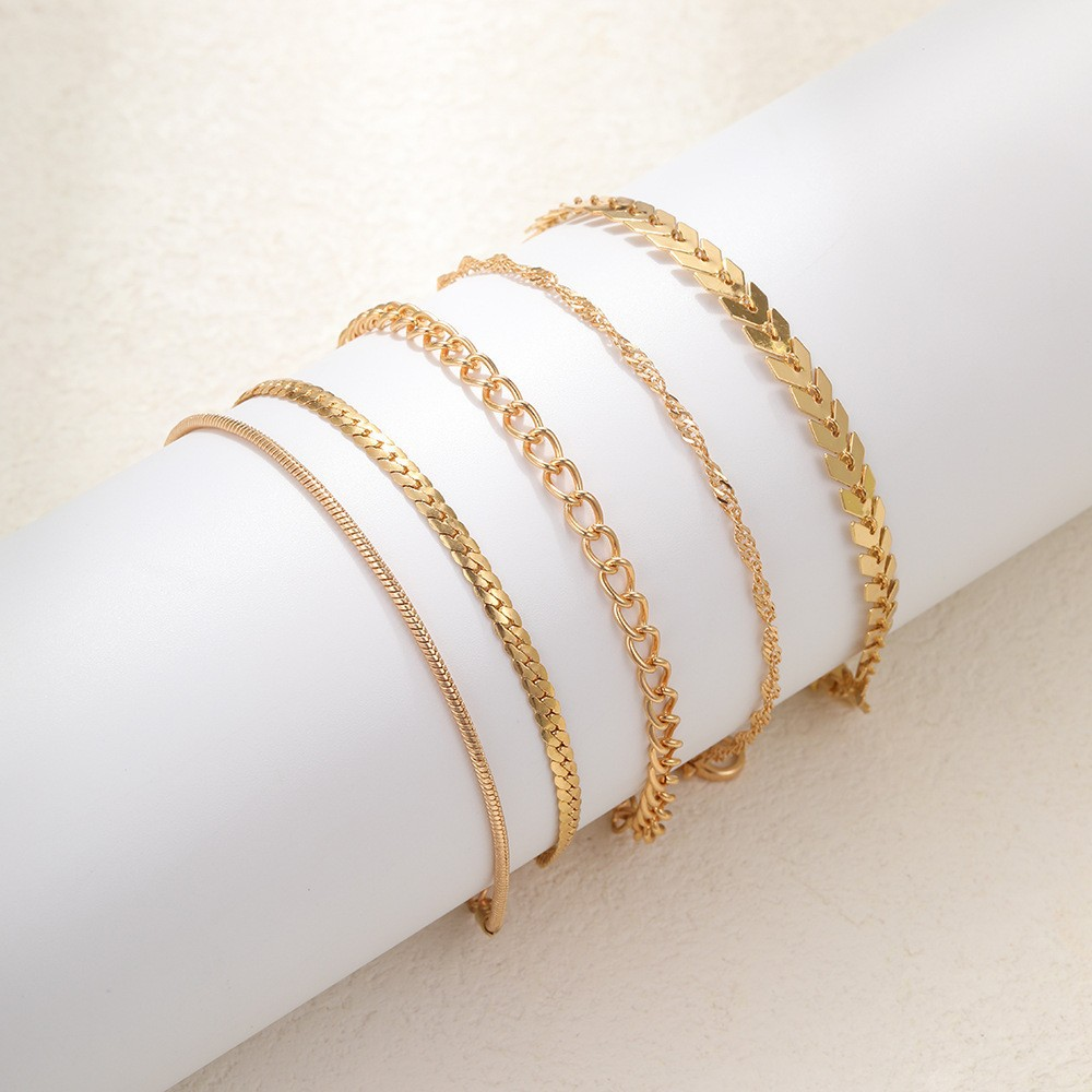 11 unids/set de pulseras de cadena giratoria bohemias para mujer, pulsera de eslabones cubanos ajustable de Color dorado Punk Vintage, de joyería de: Color oro puro