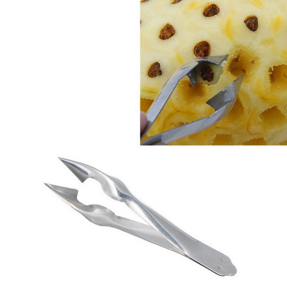 Praktisk rustfrit stålskærer ananas øjenskræller ananasfrøfjerner klip hjem køkkenredskaber