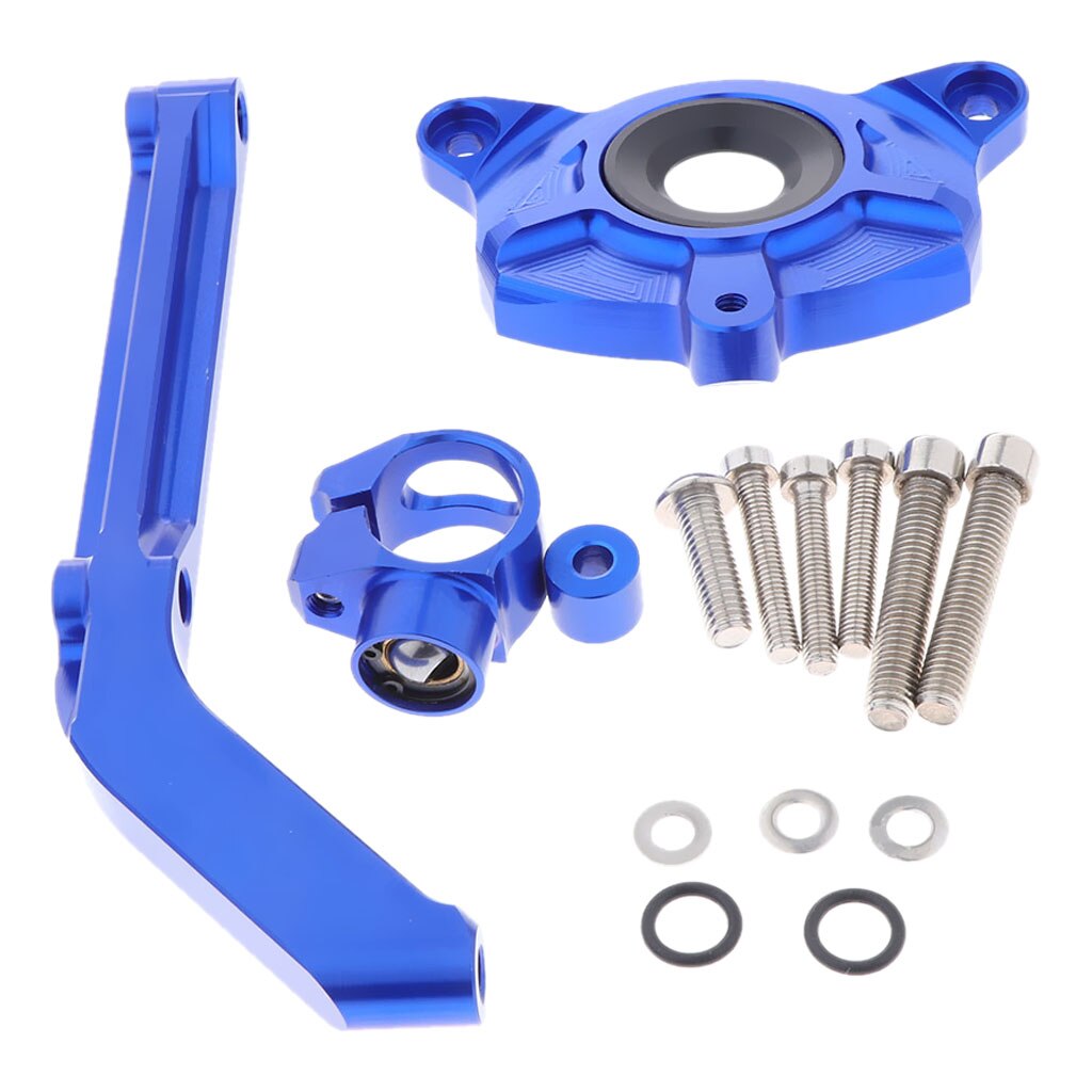 Aluminum Steering Damper Stabilizer, Steering Damper with Mounting Bracket Kit for Kawasaki Z1000: Blue