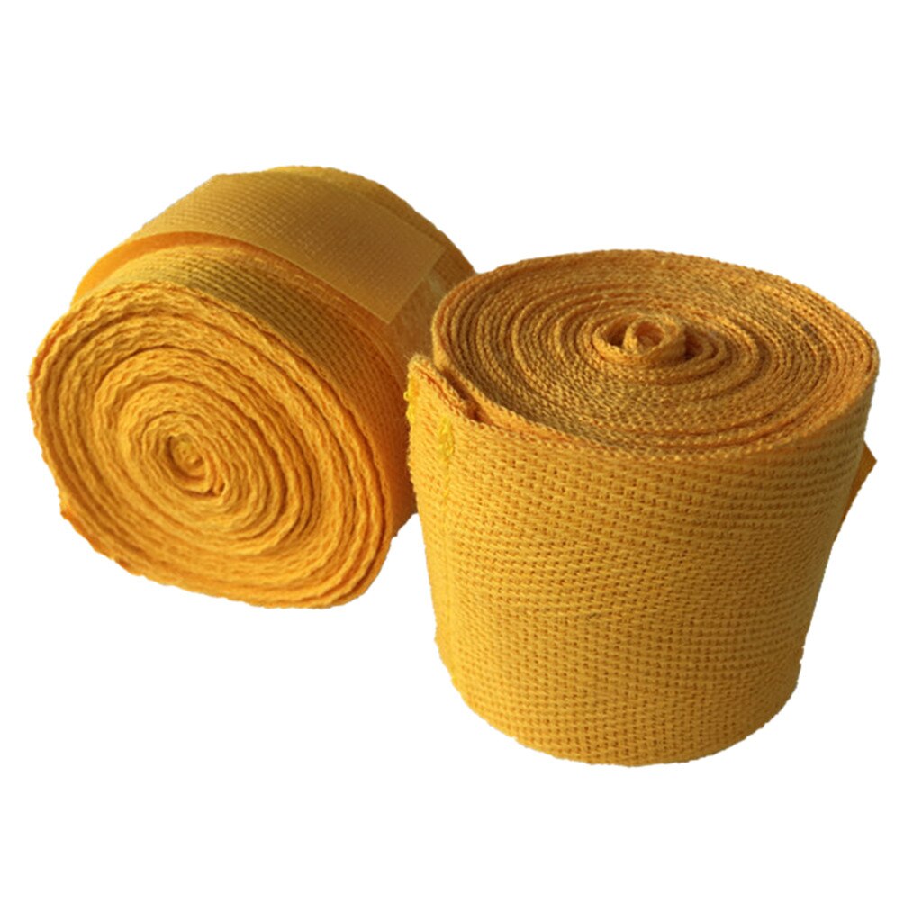 2.5 m Hand Wraps Boksen Sanda Pols Bandages Band Pad Handschoen Gym Comfortabele katoenen Bescherming Stretch Vuist Laagste prijs: yellow 