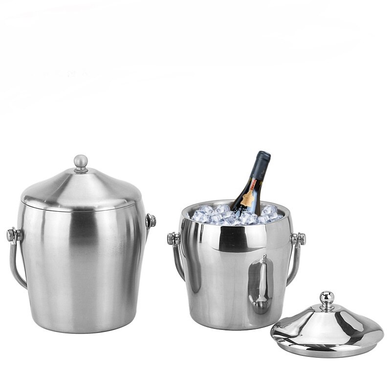Draagbare Ijsemmer Met Deksel Warmte Behoud Koude Champagne Emmer Dubbele Oor Drum Vorm Ijsemmer Verdikte