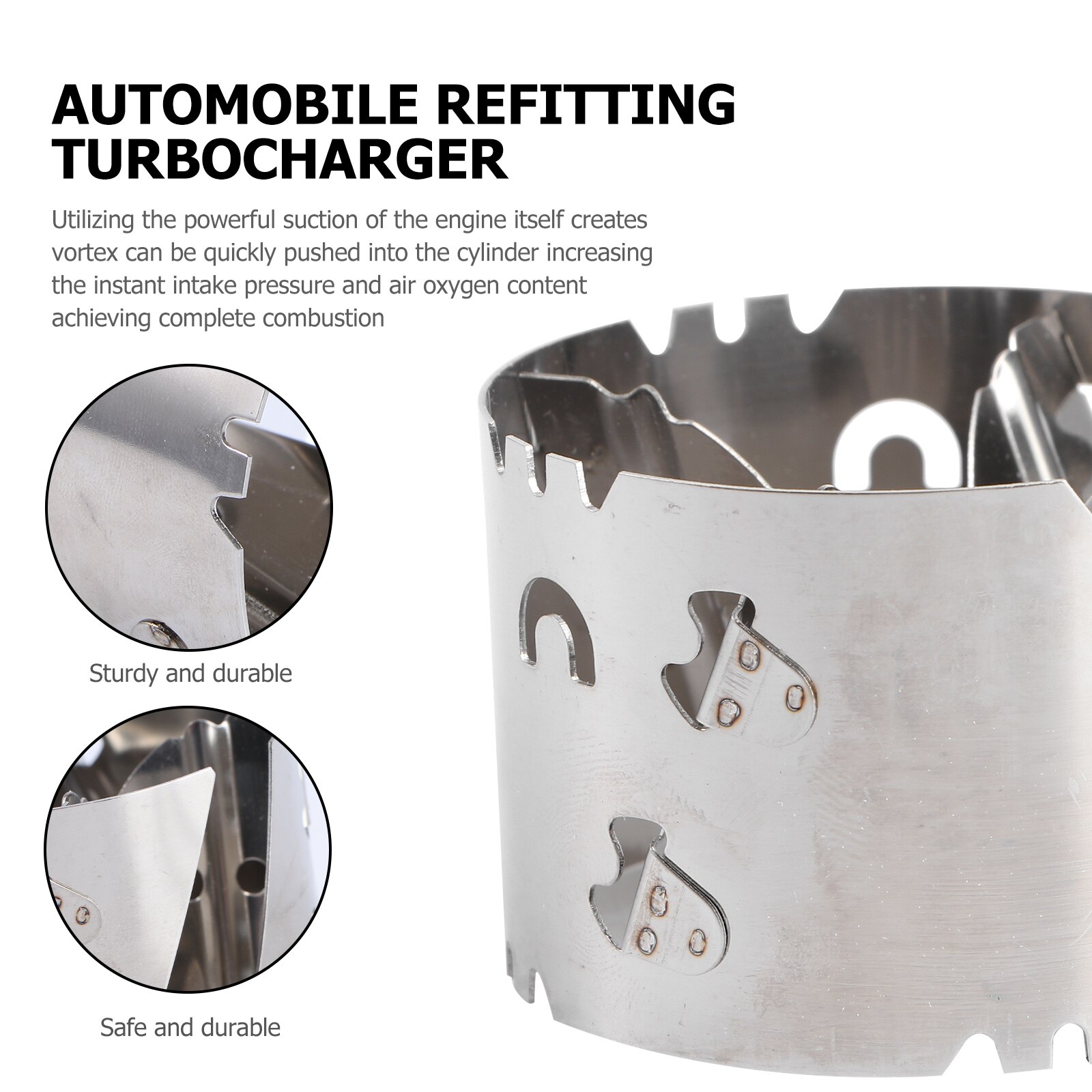 Mechanical Car Fuel Saver Intake Modified Accelerator Fuel Saving Turbocharger Vehicle Fuel Saving Device (Silver)