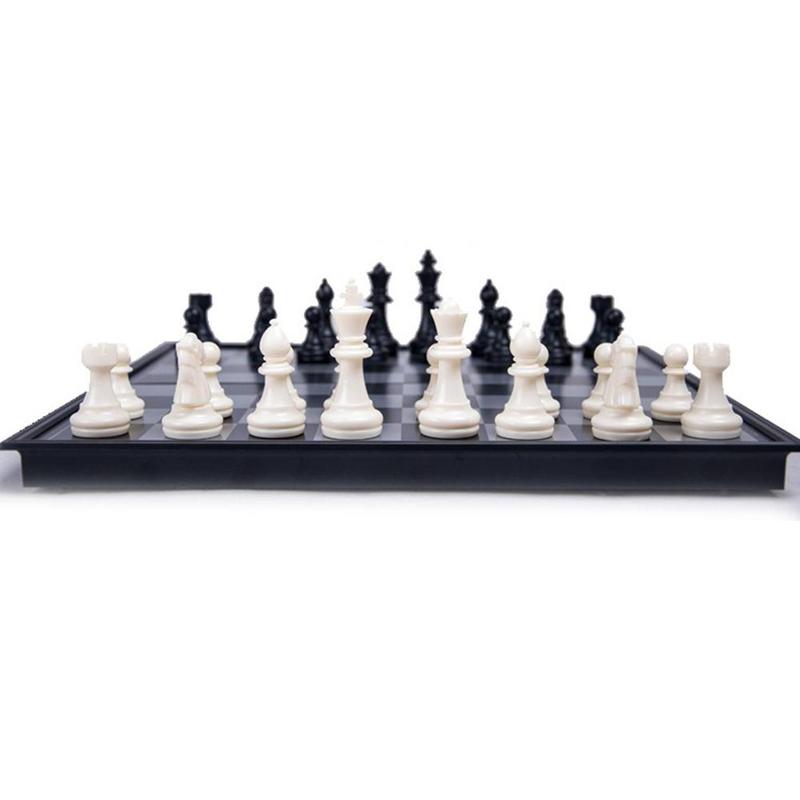 Jeu D'échecs Magnétique Deluxe - Bois, Pliable - 2 En 1 échecs Et Dames - Idéal Voyage Et Cadeau