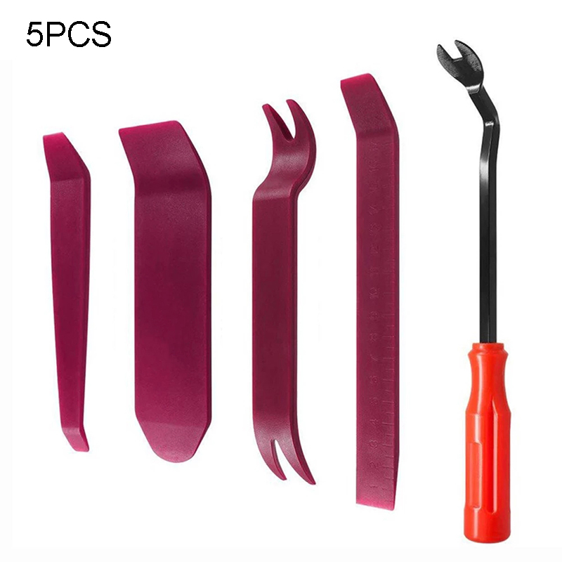 Herramienta de desmontaje de Audio para coche, kit de herramientas de extracción de embellecedor de Panel de Clip de puerta automática, palanca de barra de plástico, extractor de clavos para automóvil: SET B