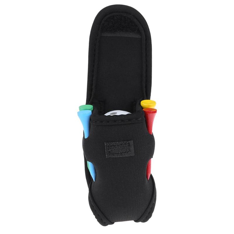 Mini bärbar golfbollshållare väska sbr mjuk elastisk midjepack golfbag vattentät med 2 ihåliga bollar och 4 tees