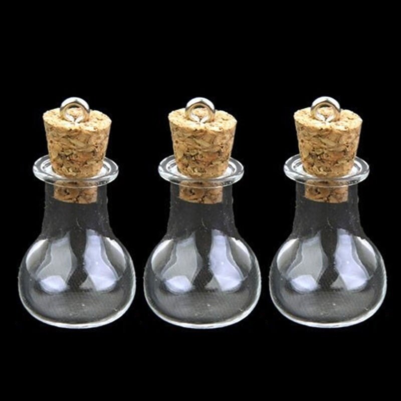 5 sztuk mini, któodnośnie chcą szklane butelki korka eliksir fiolki uroki naszyjnik wisiorek DIY