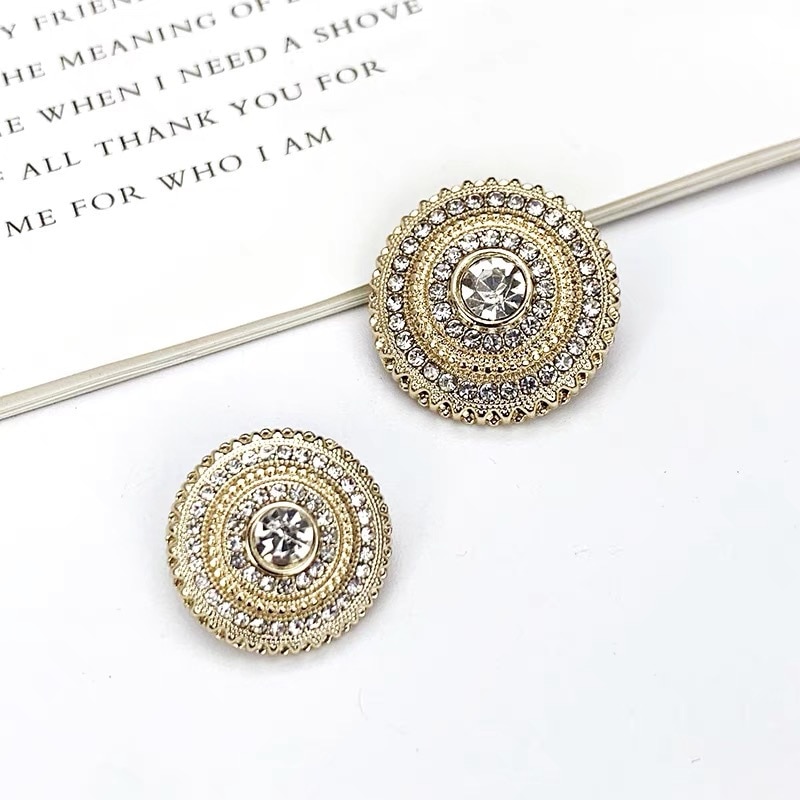 10pcs/lot Luxury Diamond Metal Button for Shirt Black Gold Silver Shank Buttons for Clothing Rhinestone Buttons for Coat