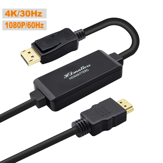 Actieve 8K HDMI 2.1 naar Displayport 1.4 kabel 4K HDMI naar Displayport 144Hz converteradapter HDMI 2.1 in naar Displayport DP 1.4 uit: Black