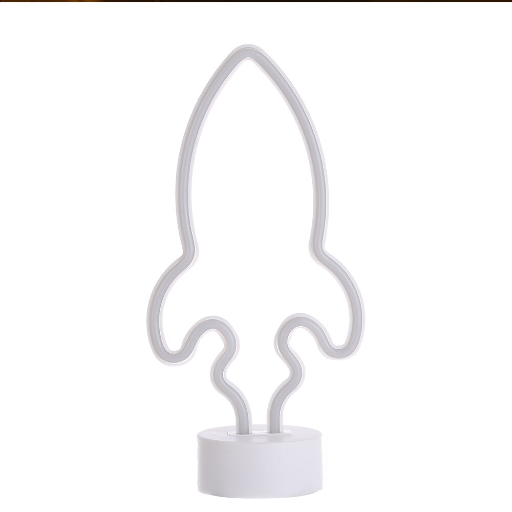 Rocket Vorm Led Neon Licht Twee-Kleur Neon Light Wanddecoratie Party Bruiloft Decoratie Kerst Cadeau Neon licht