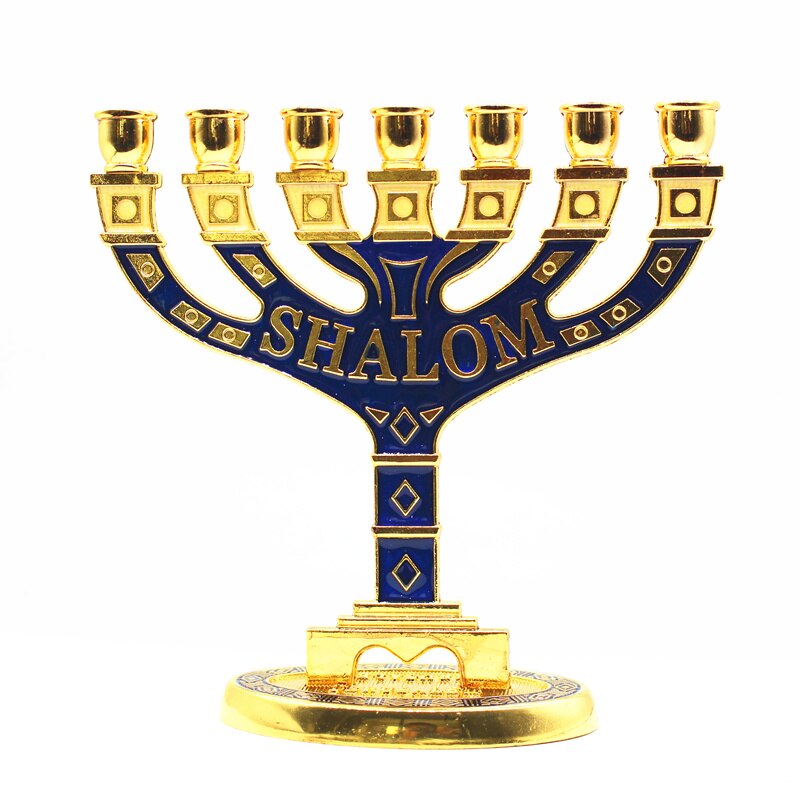 Menora kandelaber shalom jerusalem ljusstake 7 grenad: Default Title