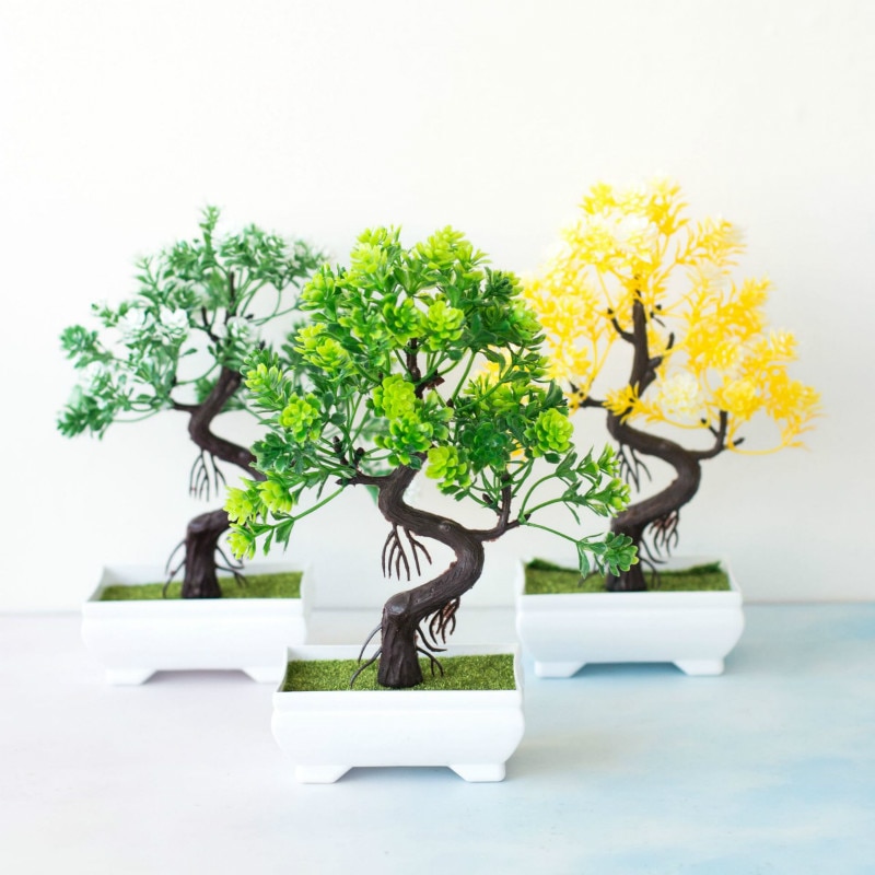 Simulatie bloemen kunstplanten bonsai simulatie plastic boom pot plant pot ornamenten voor thuis tafel tuin decoratie knutselen