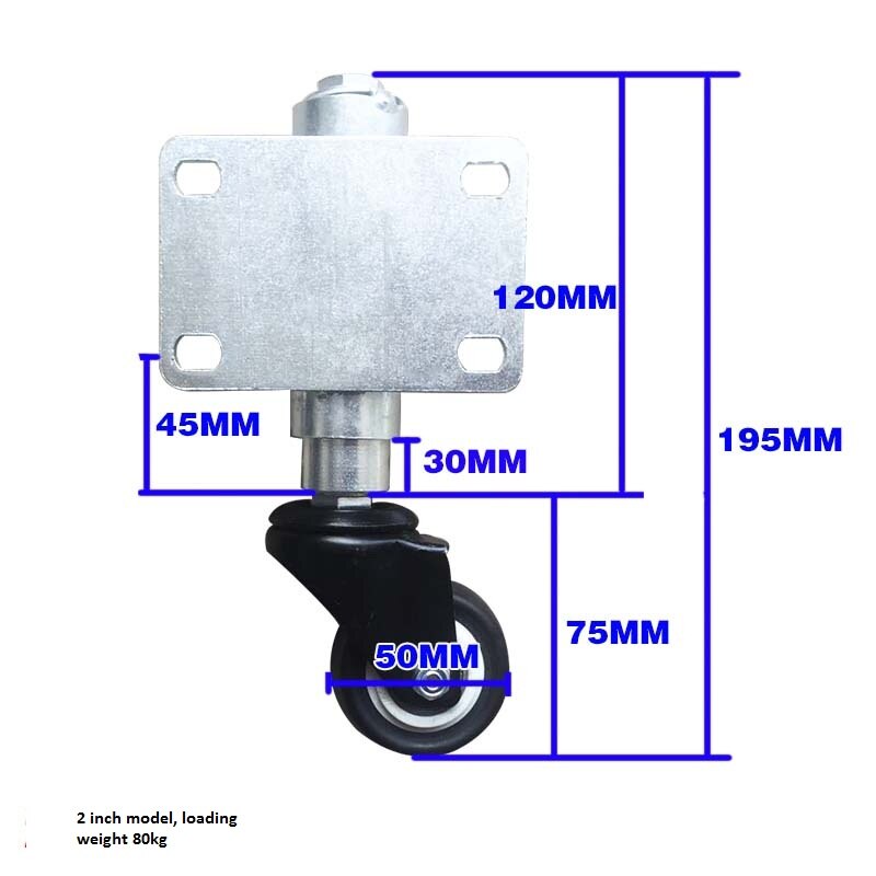 Brake optional 2 inch model Spring Loaded Gate Door Jockey Wheel Swivel Castor roller for swing gate door
