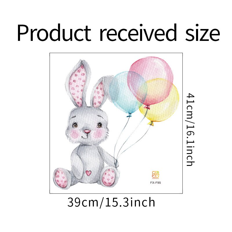 Schattige Konijn Muurstickers Behang Ballet Bunny Stickers Voor Kids Babykamer Muur Decor Cartoon Muur Sticker Home Decoratie: JS091-C