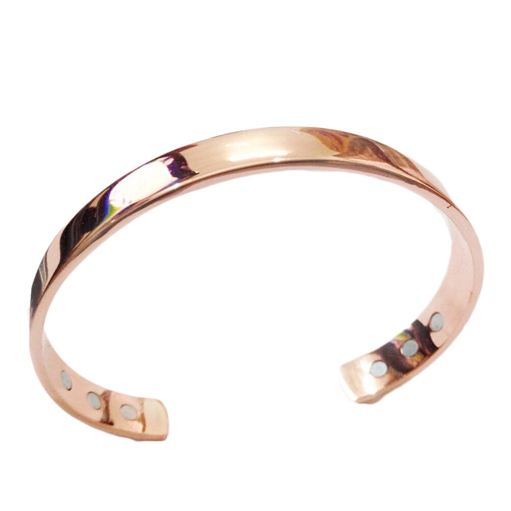 Brass Plating Energy Health Open Bangle Plated Gold Simple Magnetic Health Bracelet Bio Healthy Healing Copper Bracelet