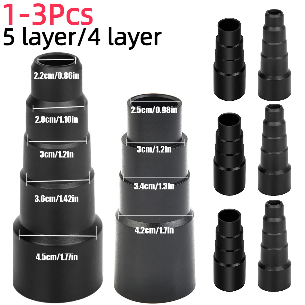 1-3 stk. 22mm 28mm 30mm 36mm 45mm- kobling universell støvsugerslangeadapter støvoppsamler 4-- etterslep /5- -lagskobling