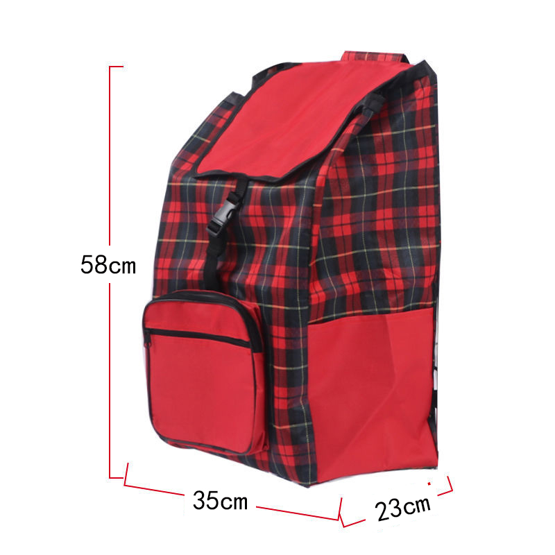 Storage Bags for Trolley Shopping Cart Woman Market Purchase Basket Trailer Portable Cart Large Luggage Bags Foldable Handbag: black