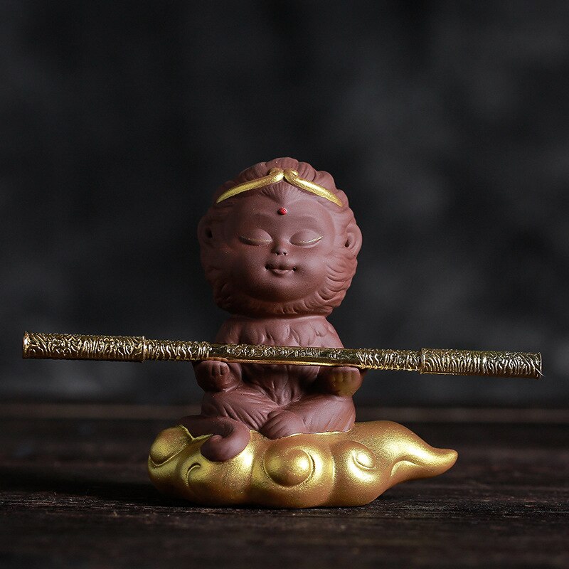 Kreative Affen Tonne Tee Ornamente Mahatma Rückkehr Auto Dekoration Tee-einstellen Tee Zeremonie mit Null Tonne Tee Haustier Mini Tee einstellen: Meditation Affe
