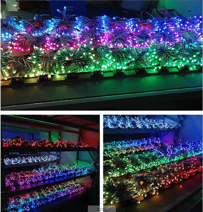 50pc full Color Digital Diffused RGB 50node/string addressable led pixel punctiform WS2811 12mm 5V Waterproof IP68 AD backlight