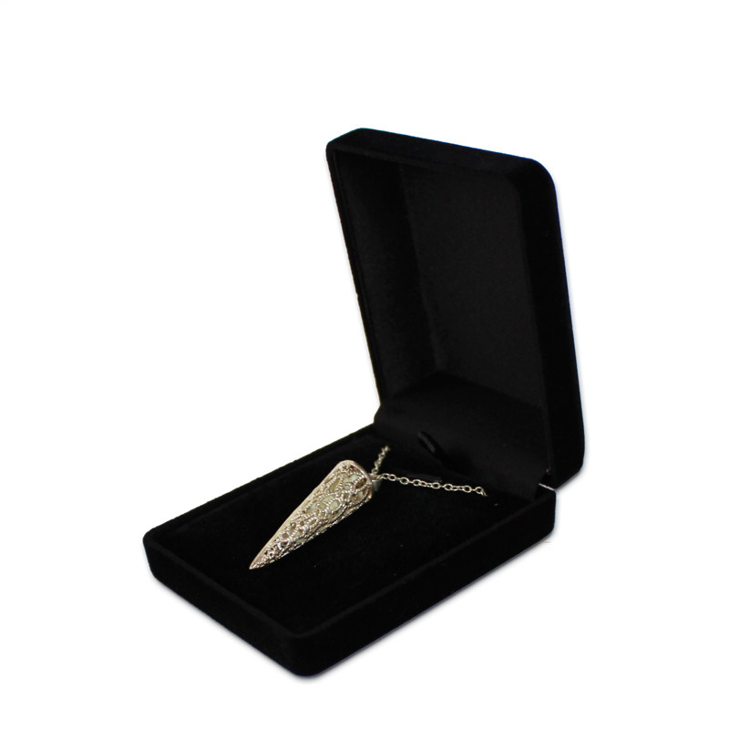Gros noir velours mariage mariée bijoux collier pendentif boîte Colar boucles d'oreilles bibelot présentoir support organisateur: Black