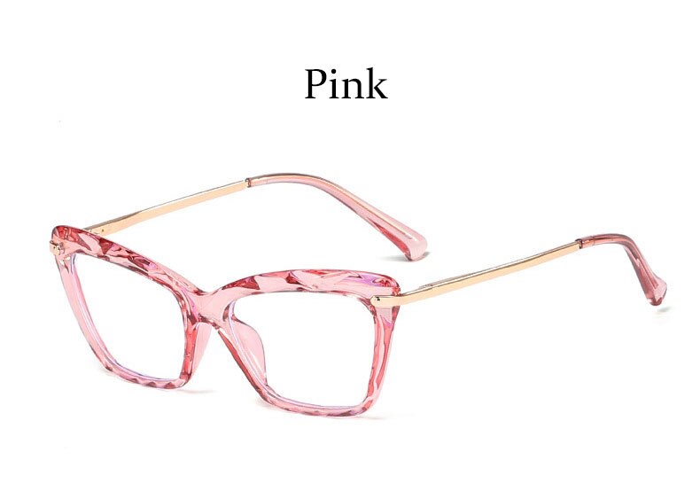 Montura de gafas cuadradas a la para mujer, montura de gafas de luz azul, lentes ópticas de ordenador, monturas transparentes: Pink
