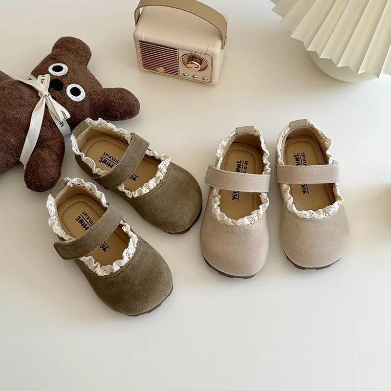 Children Flats Shoes Spring Autumn Shallow Girls Shoes Soft Sole Non Slip Kids Princess Shoe Lightweight Toddler casual Shoes