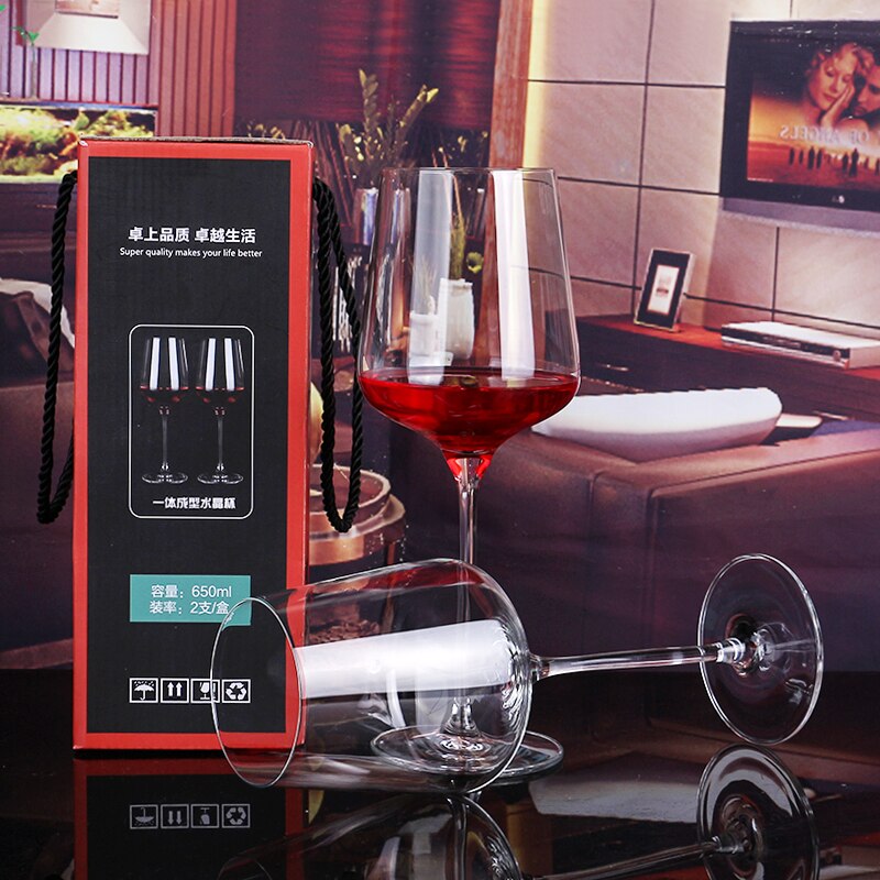 2 pcs crystal red wine goblet glass luxury red wine cup set family European large glass crystal