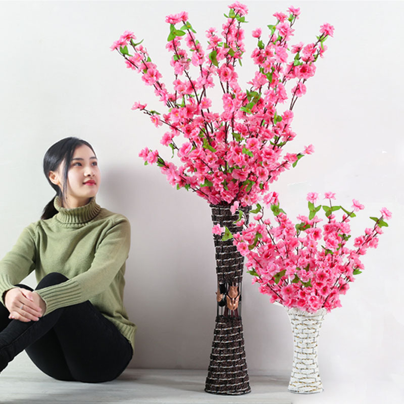 120CM Artificial Cherry Tree Spring Plum Blossom Peach Branch Silk Flower Tree Simulation Flower Wedding Home Decoration