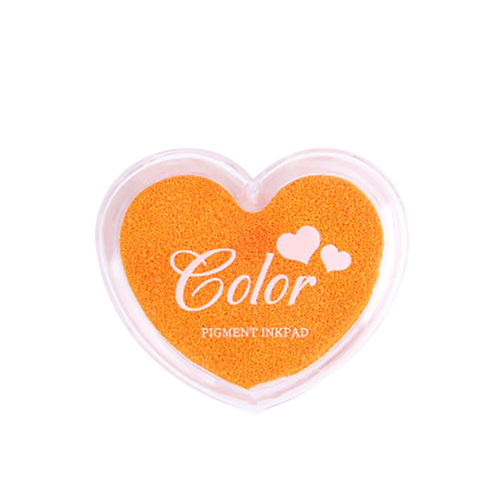 Stationary Set Craft Finger Ink Pad Candy Colors Heart-Shaped Fingerprint Inkpad for DIY Scrapbooking Rubber Card Making: Orange