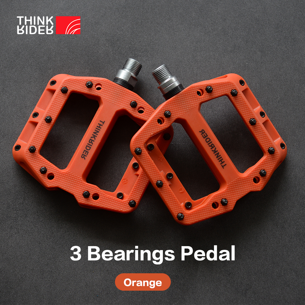 ThinkRider pedales planos para Bicicleta MTB Road 3 rodamientos sellados pedales de Bicicleta pedales de montaña plataforma ancha accesorios para Bicicleta: Azul marino