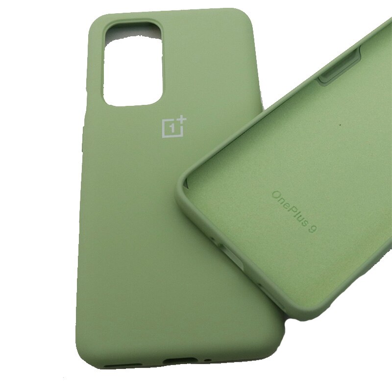 Original OnePlus 9 9pro Case Liquid Silicon Back Cover One Plus 9 9 pro Soft Case Shockproof Full Protectiver Case: For Oneplus 9 pro / Green