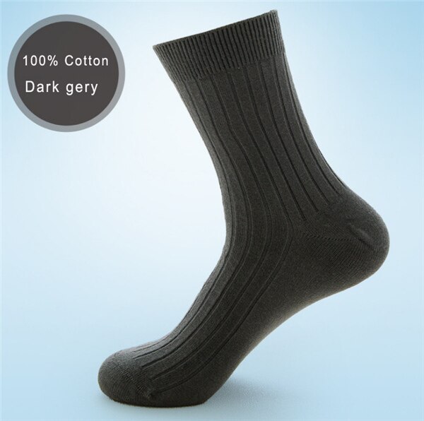 Mænd bomuld tykke sokkerdeodorant sport sok til efterår vinter camping vandring mand sok 1 par: Mørkegrå