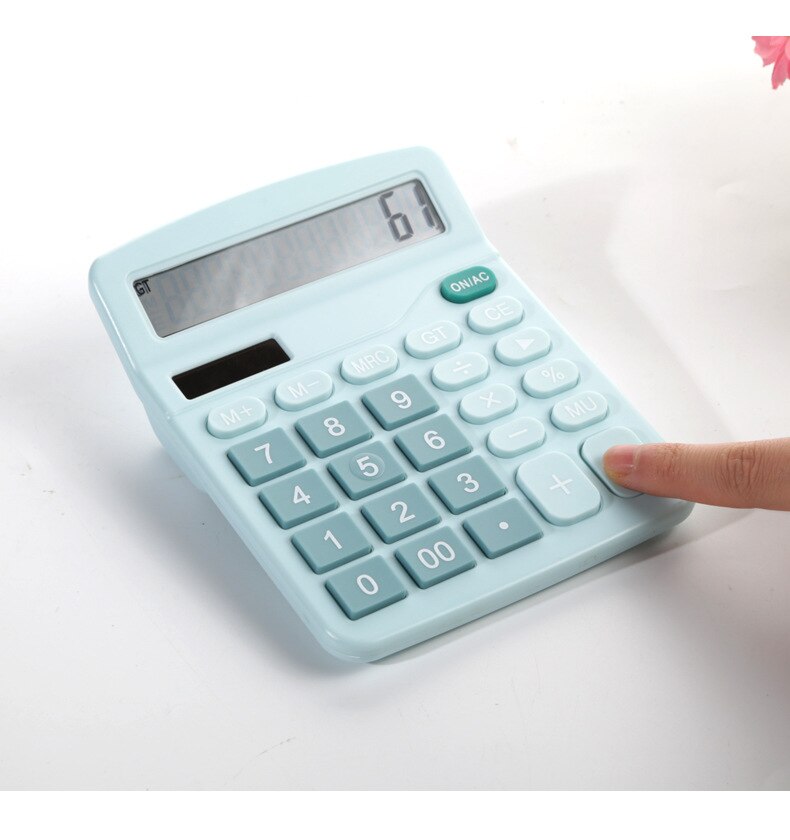 Solar Calculator Electronic Calculator 12 Digits Large Screen Desktop Home Office School Financial Accounting Tools for Student