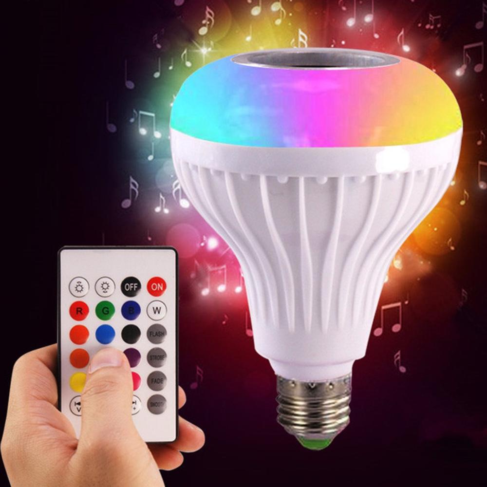 Clever Musik Licht Birne LED Bunte Lautsprecher Birne E27 Drahtlose Fernbedienung Audio- Lampe 12W 220V RGB Birne licht Musik Spieler