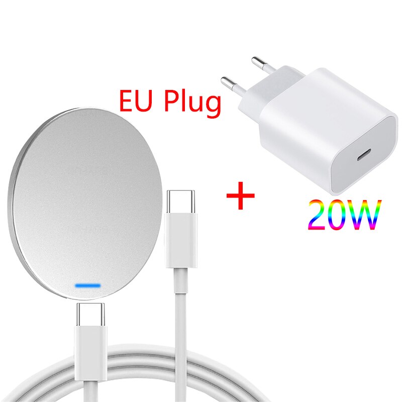 15W Magnetic Wireless Charger for iPhone 12 Series - Fast PD Charging - USB-C Cable Included: EU 15w
