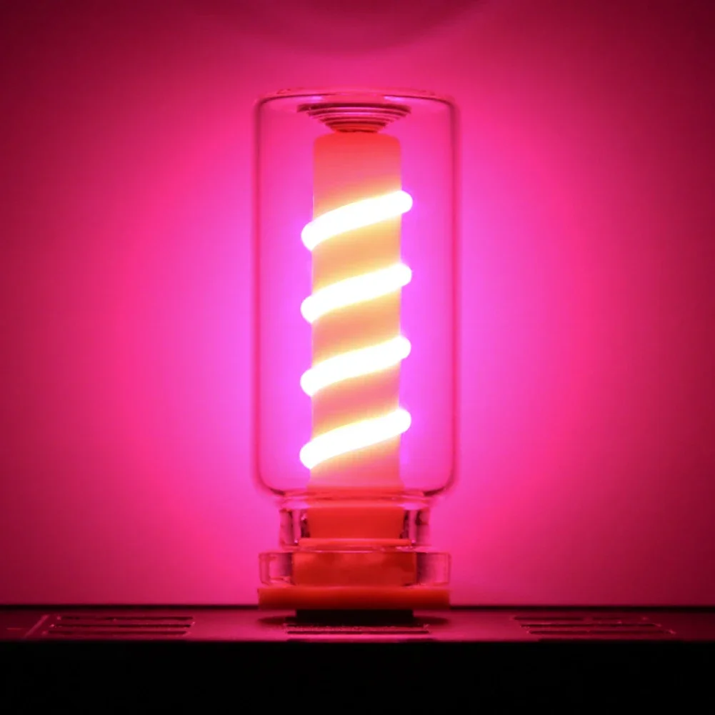 Bombilla LED USB con filamento en espiral, atenuación táctil, 5V, bombillas LED Retro, luz nocturna de 1W, iluminación LED decorativa incandescente para acampar, 1 ud.: Rosa