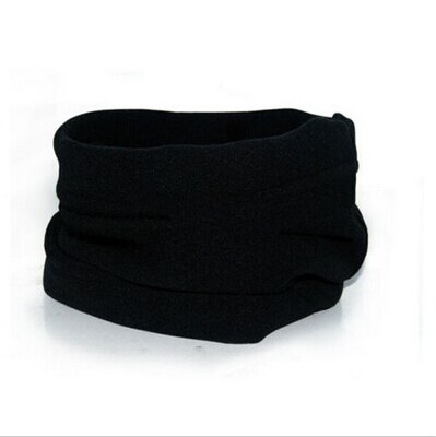 Varm mann myk fleece skjerf menn vinter skjerf ringe til menn hals sjal snood renning krage kvinner strikkede skjerf: Svart