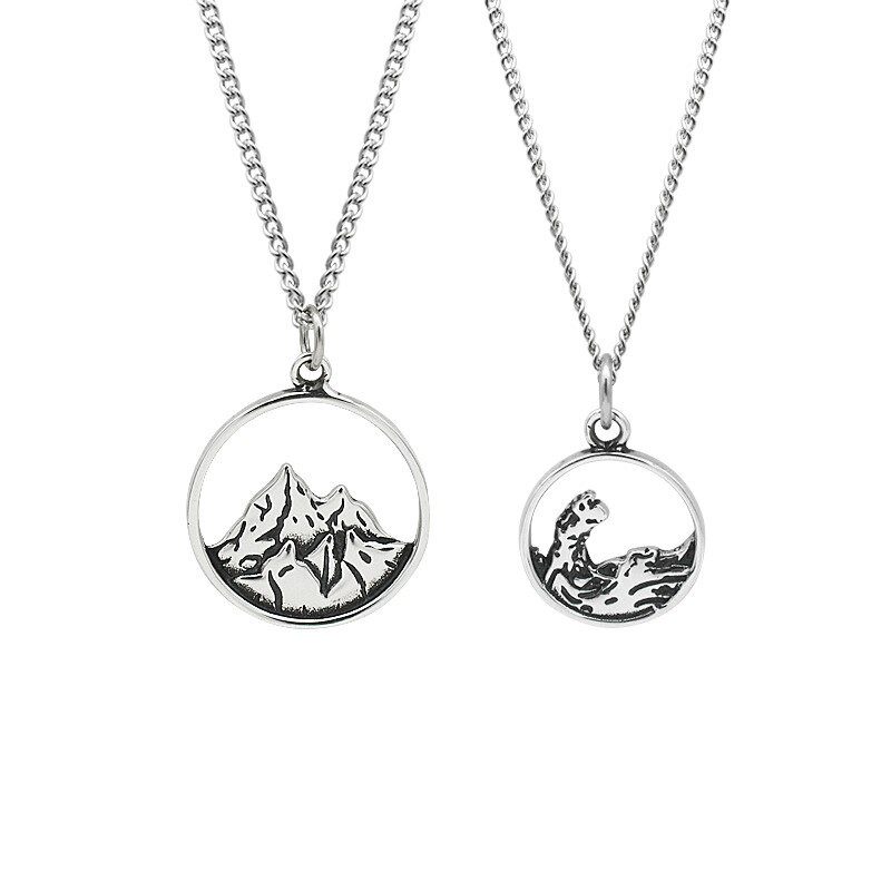 Collana in argento 925 reale 100% per gli amanti gioielli regalo di san valentino collana in argento Sterling 925 con collo in montagna per donna