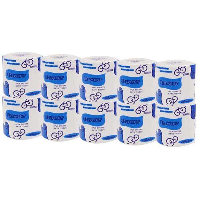 4 Rolls Zachte 3Ply Toiletpapier Bulk Bad Weefsel Rollen Badkamer Wit 10X10CM