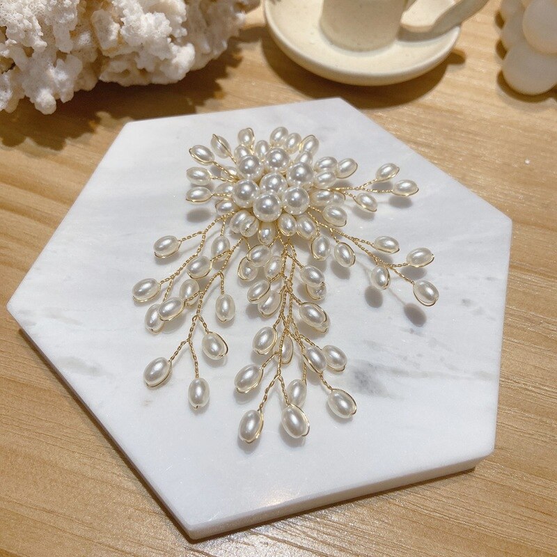 MENGJIQIAO coréen exagéré perle fleur broche Badge pour femmes filles vêtements décoration bijoux