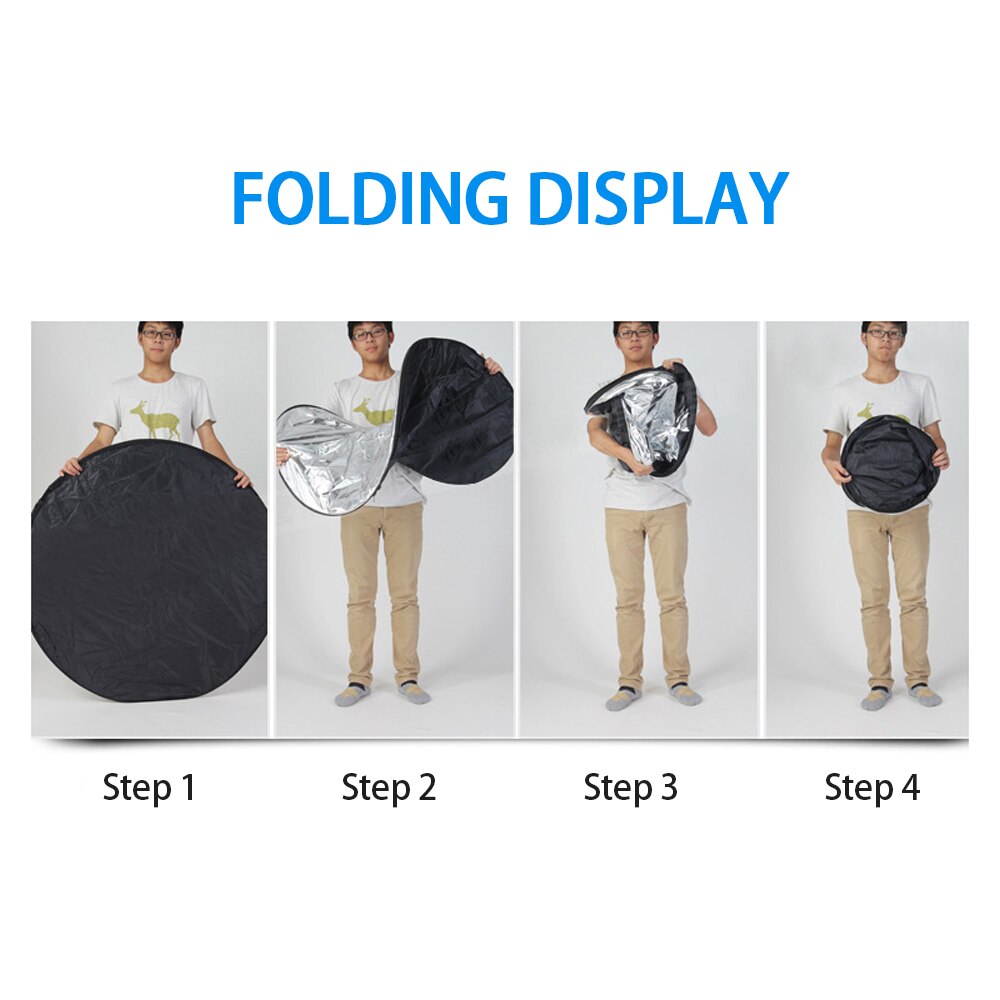 60cm/80cm/110cm 5 in 1 Portable Collapsible Round Light Reflector Camera Lighting Equipment Multi Photo Disc Reflector Diffuser