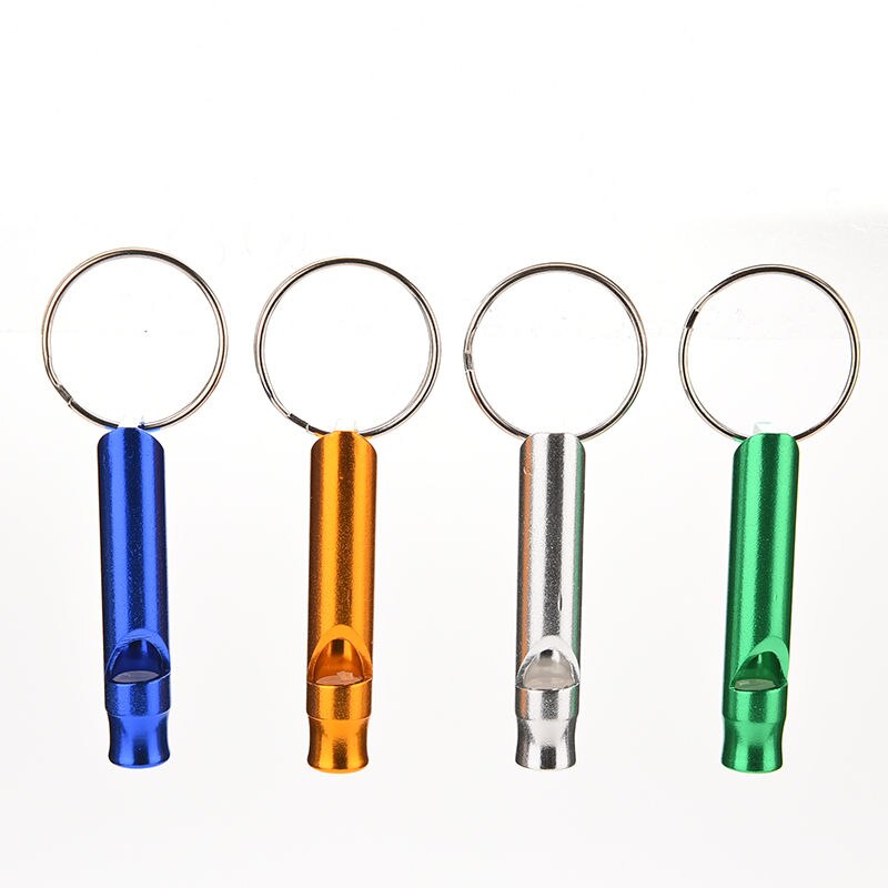 Gmarty 4 Colors For Camping Hiking Mixed Aluminum Emergency Survival Whistle Keychain Cheerleading: Default Title