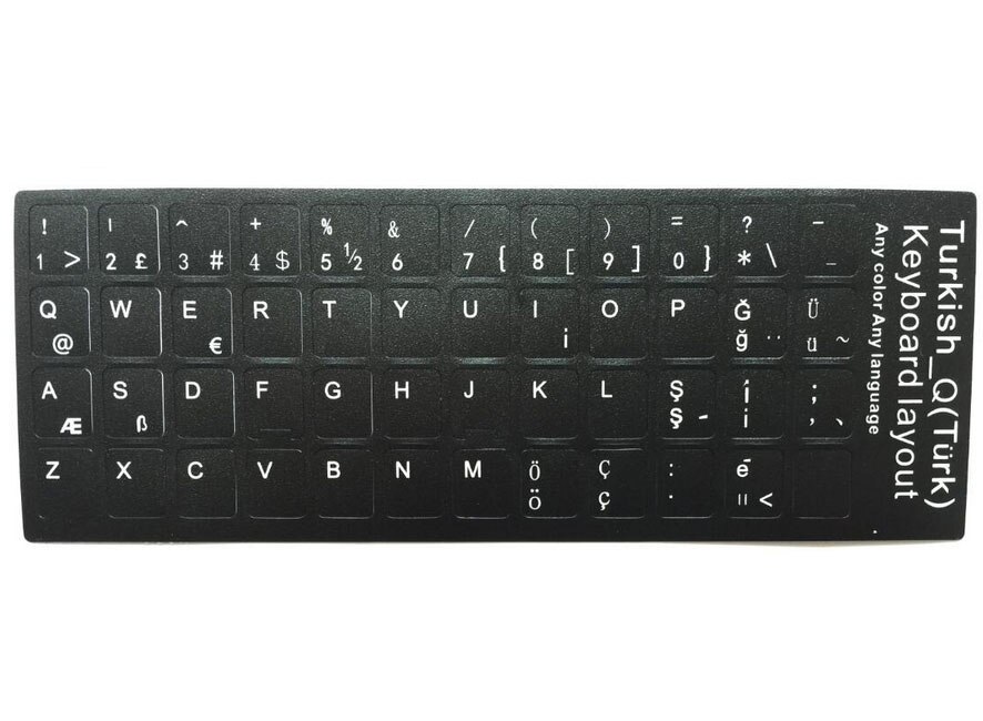 2 pcs/lot espagnol Espanol arabe anglais Farsi turc BR hébreu russe français aribique italien thaï clavier autocollants Alphabet: Turkish