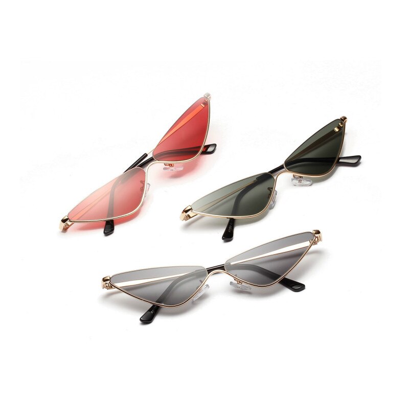 Lady Triangle Sun Glasses Women's Cat Eye Small Glasses Women's Men's Personality Retro Polygon Small Frame Sunglasses