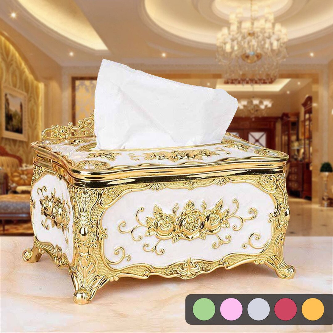 Gouden tissueboxhoes, universele chique servethouder, hotel, woonaccessoires, organizer