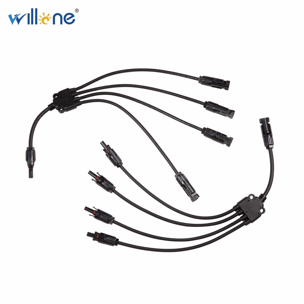 Willone 1 pair Y branch cable connector. solar branch connector 1 to 4